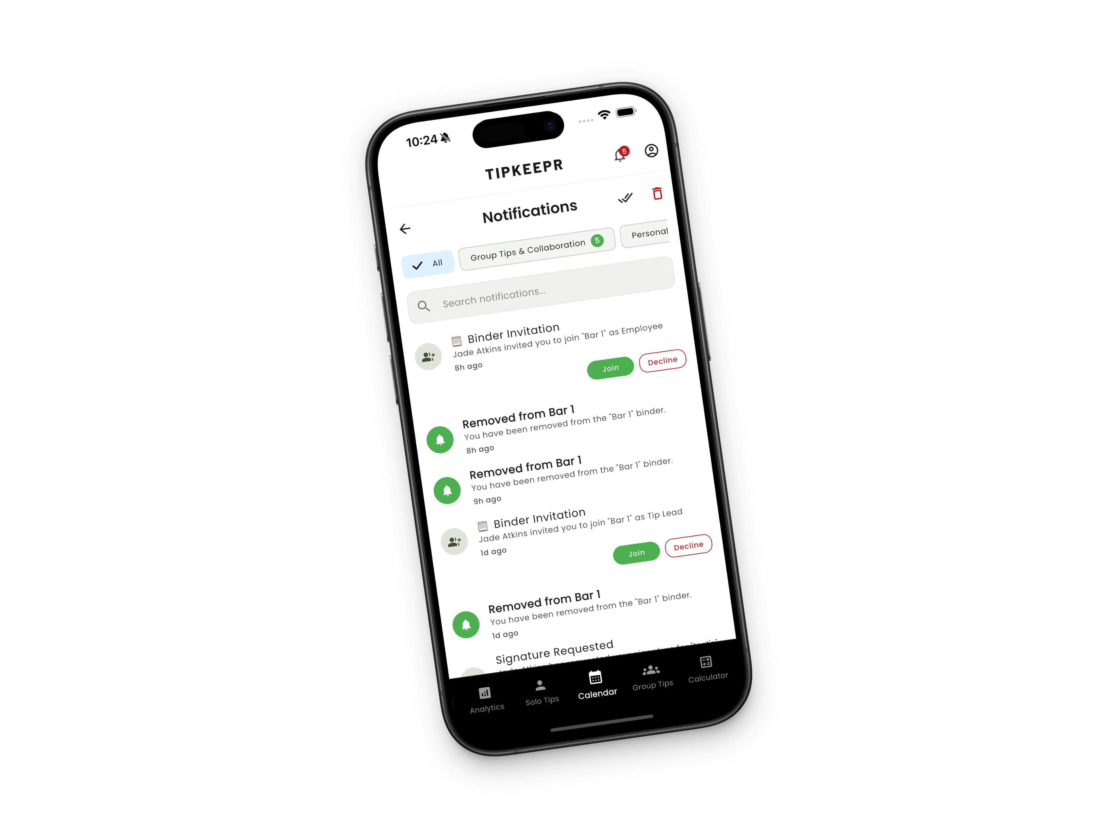 TipKeepr Notifications Feature